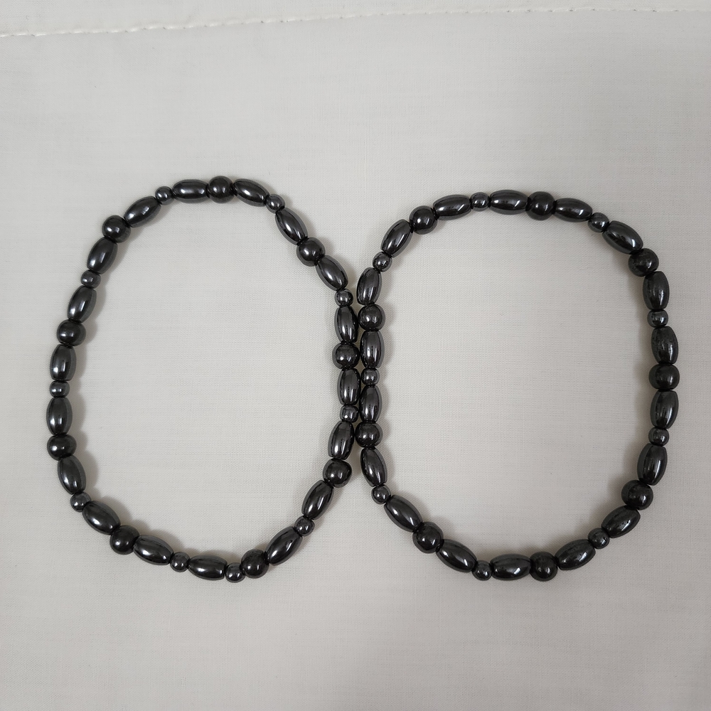 Elegant Black Beaded Bracelet Set